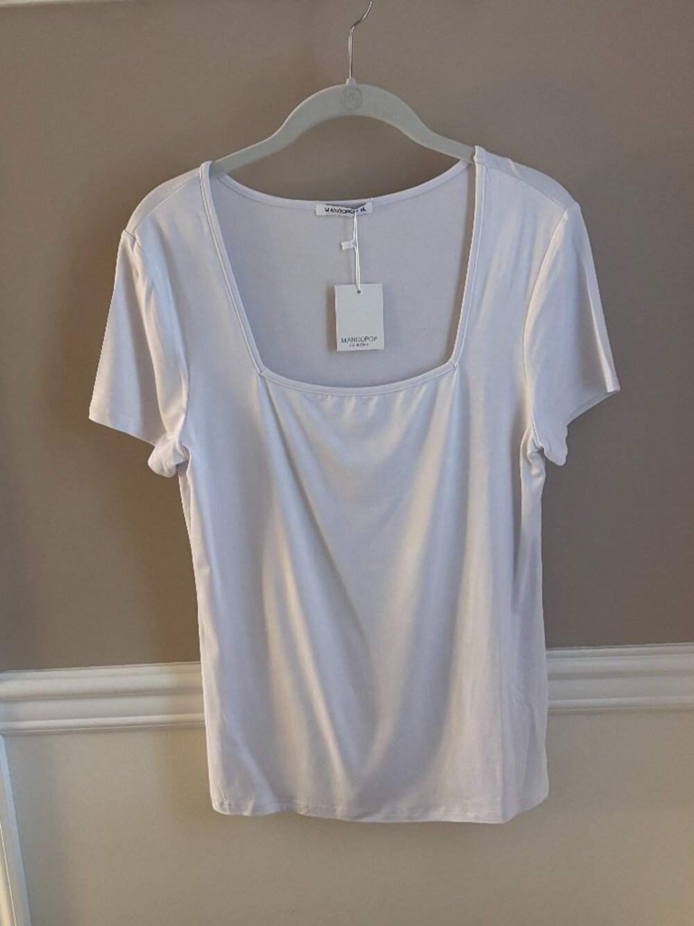 MANGOPOP Top SQUARE NECK Size XL in color Light Blue